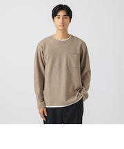 起毛 フェイクレイヤー クルーネック カットソー