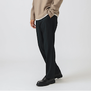 ポリエステル ピンヘッド テーパード パンツ