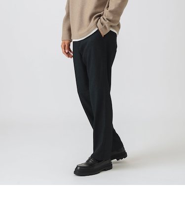 ポリエステル ピンヘッド テーパード パンツ