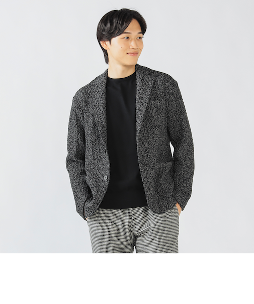 ウールブレンドニット 2ボタン ジャケット 25FW（S～XL)