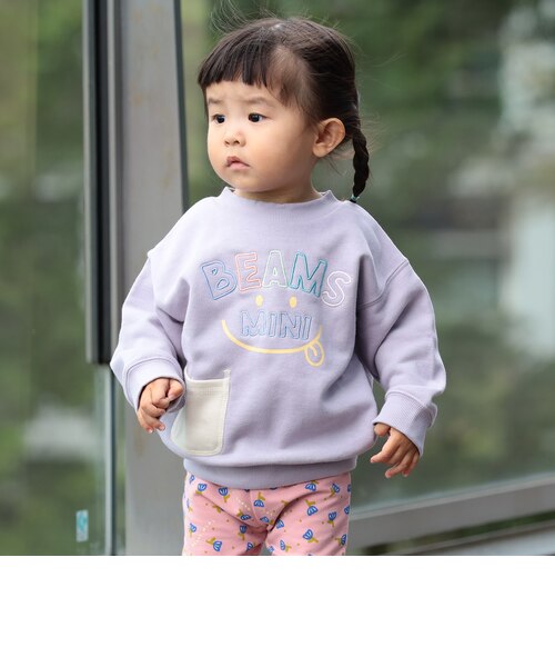 マイヘア ロゴ刺繍スウェット ライトパープル 新品未開封品 ハーフZIPロゴ刺繍裏毛【洗濯機OK】（2002589123