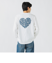 ハート スター バックプリント ロング スリーブ Tシャツ