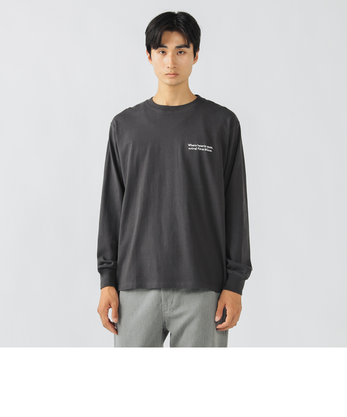 ハート スター バックプリント ロング スリーブ Tシャツ