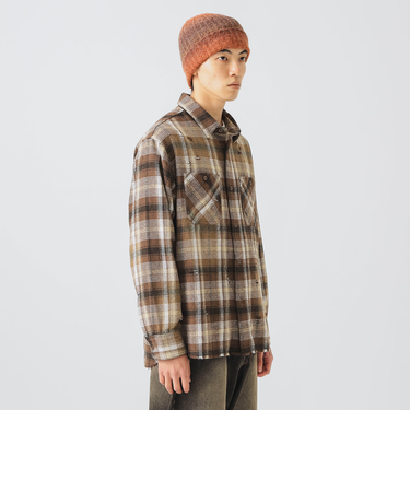 フェード ダメージ ネルシャツ