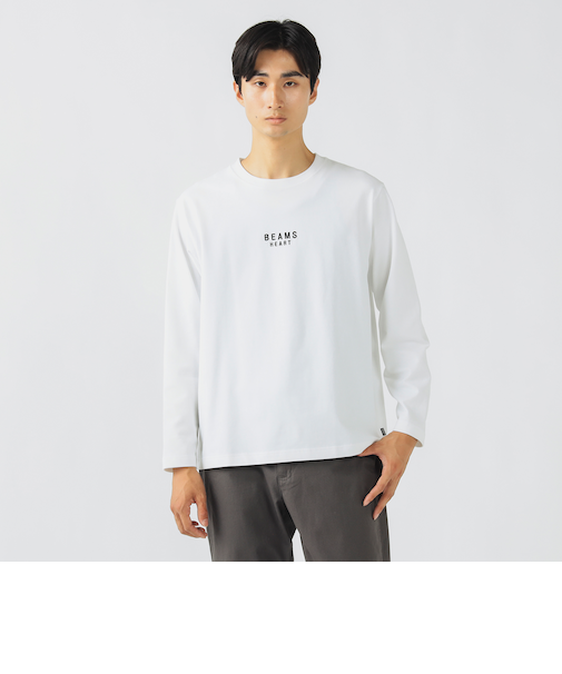 BEAMS HEART ロゴ 起毛 ロングスリーブ