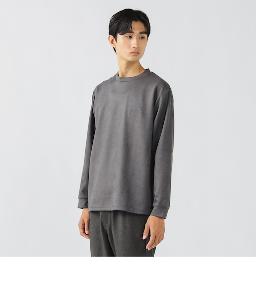 フェイク スウェード ミックス フォント カットソー