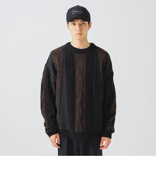 アソート レトロ クルーネック ニット