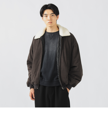 襟ボア コーデュロイ ショートブルゾン