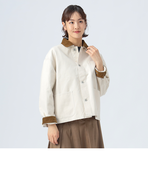 Lee ベージュ カバーオール コーデュロイ襟 リーLee復刻91-Jコーデュロイカバーオール茶36/Sジャケット NK