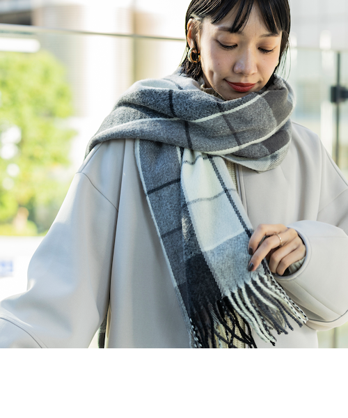 イノウエブラザーズ 大判 ベビーアルパカ ダブルフェイス ストール 極