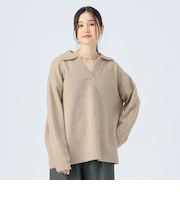 スキッパー襟 ニット プルオーバー