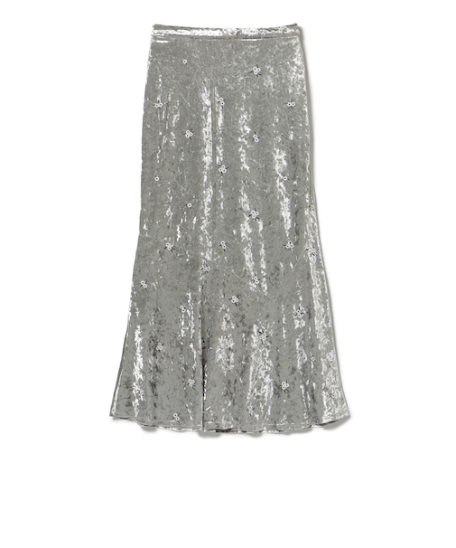 ベロア 刺繍 マーメイドスカート