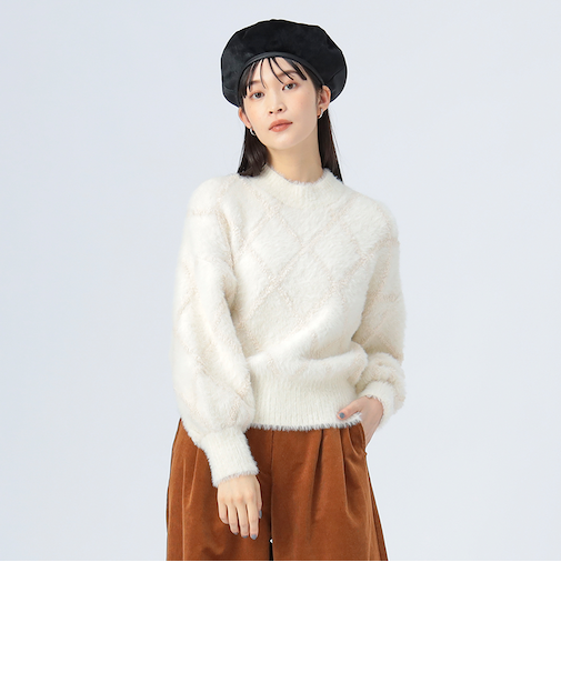 ブークレ シャギー ニット プルオーバー