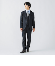 シャークスキン 3ボタン 3ピーススーツ（セットアイテム）