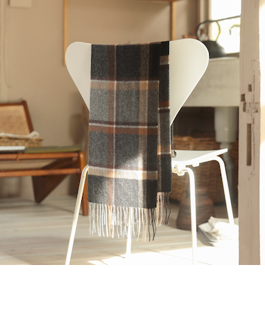 ウール ヘリンボーン チェック  マフラー