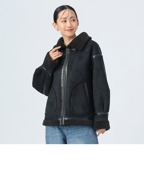 フェイク ムートン フライト ジャケット