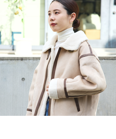 フェイク ムートン フライト ジャケット