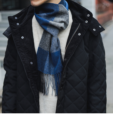 ウール ブロックチェック マフラー