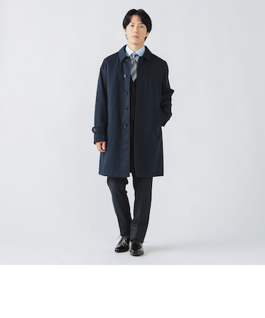 撥水 ギャバジン ステンカラーコート