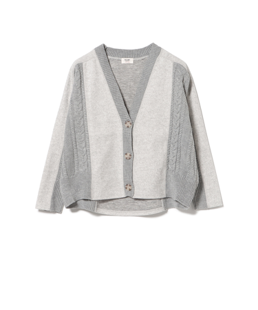 ニット × メルトン カットソー コンビ カーディガン