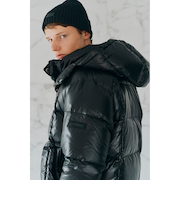 シャイニー フード ダウン ジャケット