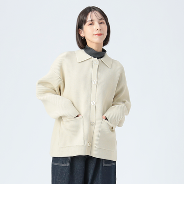ビッグボタン ニット ジャケット