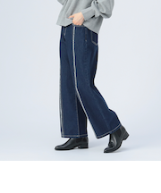 センター フリンジ デニム パンツ（S～M）