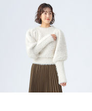 ラメ パフスリーブ プルオーバー