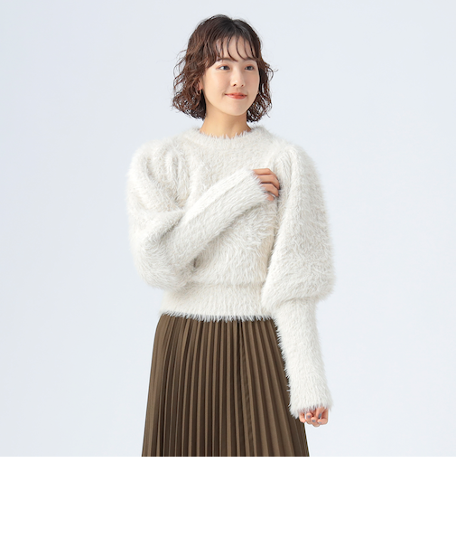 ラメ パフスリーブ プルオーバー