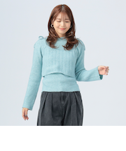 リボンキャミソールベスト × プルオーバー