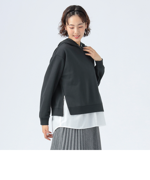 サイドジップ コンビ フーディー