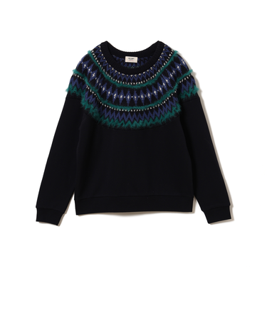 ジャカードニット コンビ スウェット