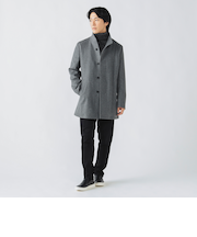 ウールカシミヤ ショート スタンドカラーコート