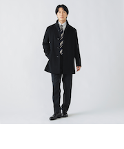 ウールカシミヤ ショート スタンドカラーコート
