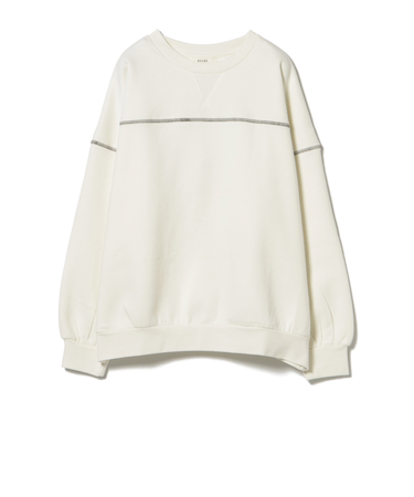 ビッグ 配色ステッチ クルー ネック スウェット