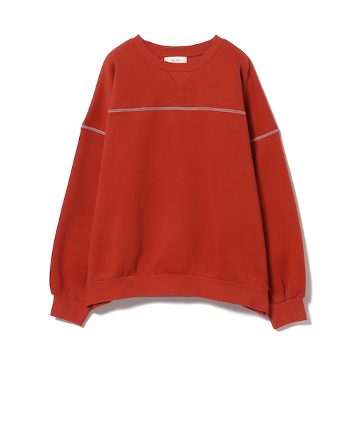 ビッグ 配色ステッチ クルー ネック スウェット