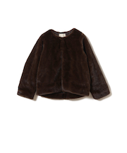 フェイクファーノーカラージャケット