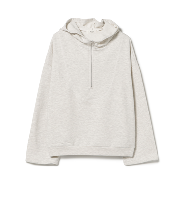 ハーフジップ フード パーカー