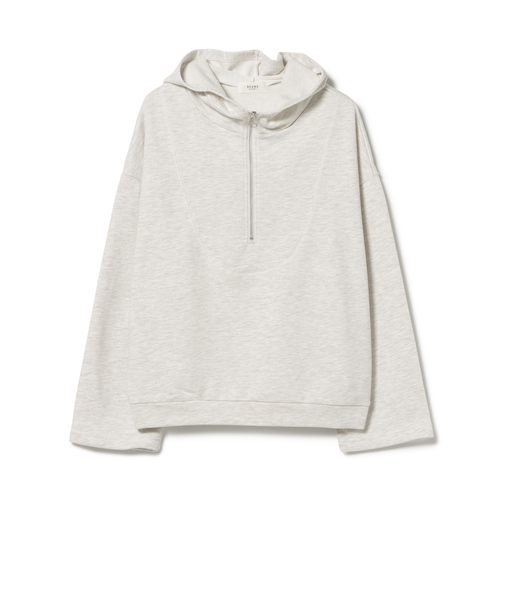 ハーフジップ フード パーカー