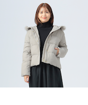 撥水 フェイクファー付き ショートダウン