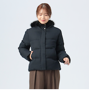 撥水 フェイクファー付き ショートダウン