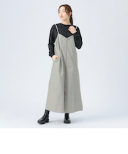 ジップ キャミソール ワンピース × スウェット プルオーバー
