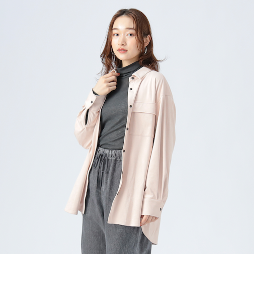 スエード ライク オーバー シャツ