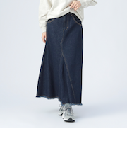 リメイク風 デニム フレア スカート