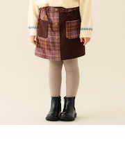 チェック フロントボタン スカートパンツ 2025FW（90～140cm）