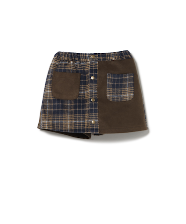 チェック フロントボタン スカートパンツ 2025FW（90～140cm）