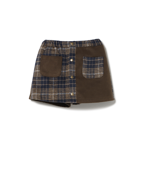 チェック フロントボタン スカートパンツ 2025FW（90～140cm）