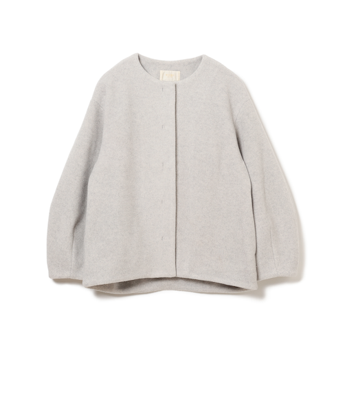 メランジ ノーカラー ジャケット