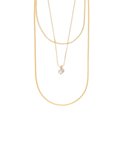 3連 キュービックジルコニア ネックレス