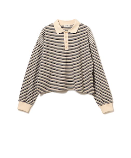 起毛 ボーダー ポロシャツ